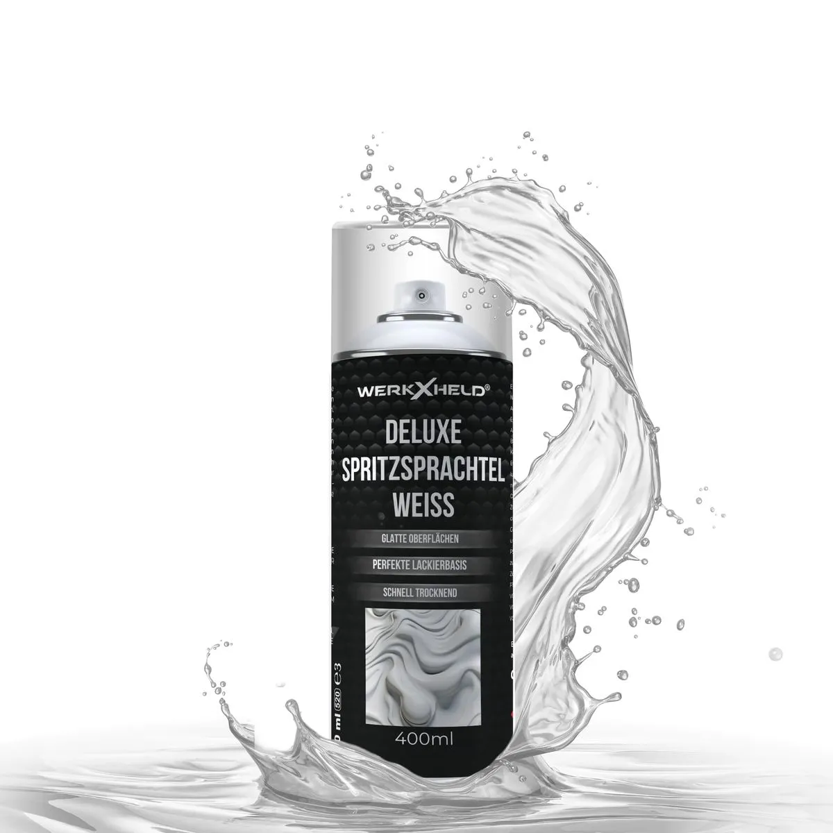 WerkXheld Spritzspachtel Spray weiß 400ml – Filler Grundierung für glatte Lackierung